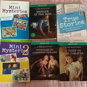 6 American Girl books Kit mystery Mini Mysteries + True stories
